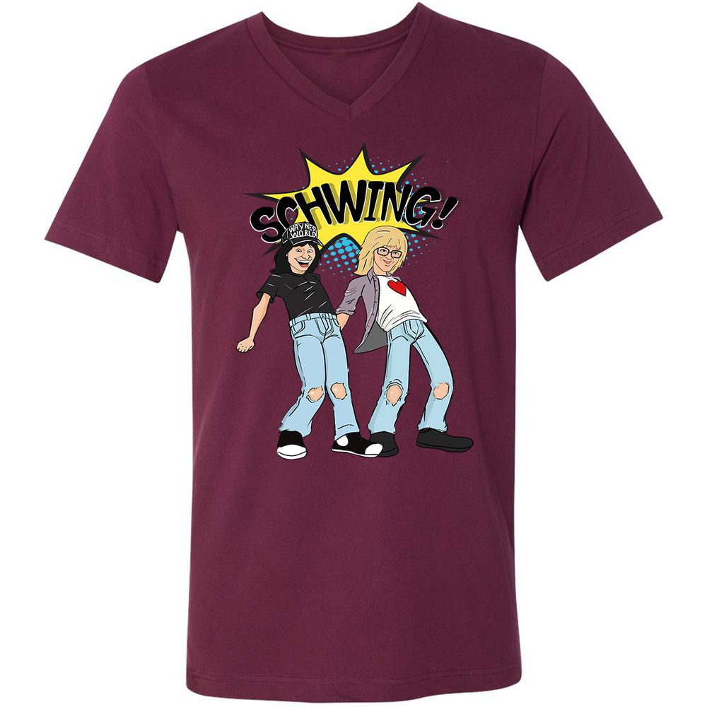 Unisex V-Neck T-Shirt - CPM4HSCN - Maroon - 6