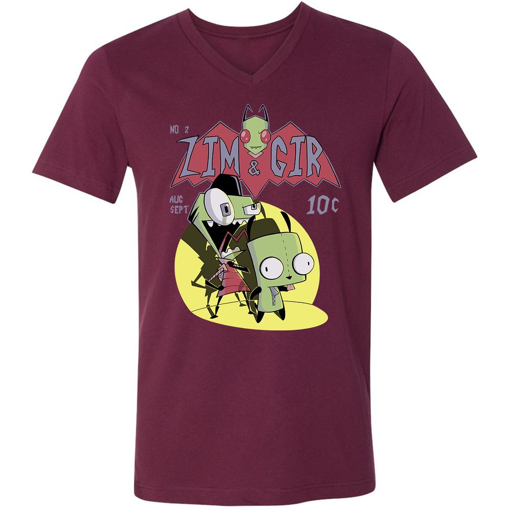 Unisex V-Neck T-Shirt - 9CESSR8T - Maroon - 6