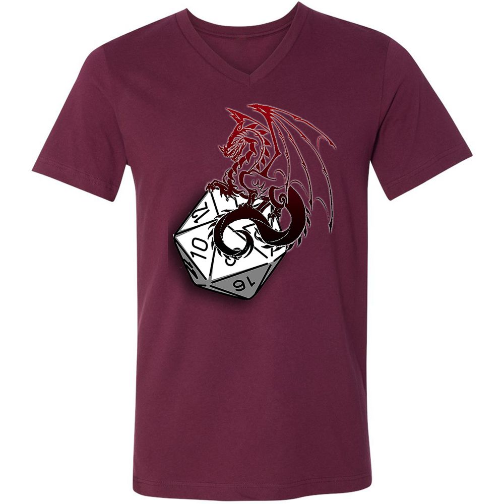 Unisex V-Neck T-Shirt - HLPEL2CV - Maroon - 6