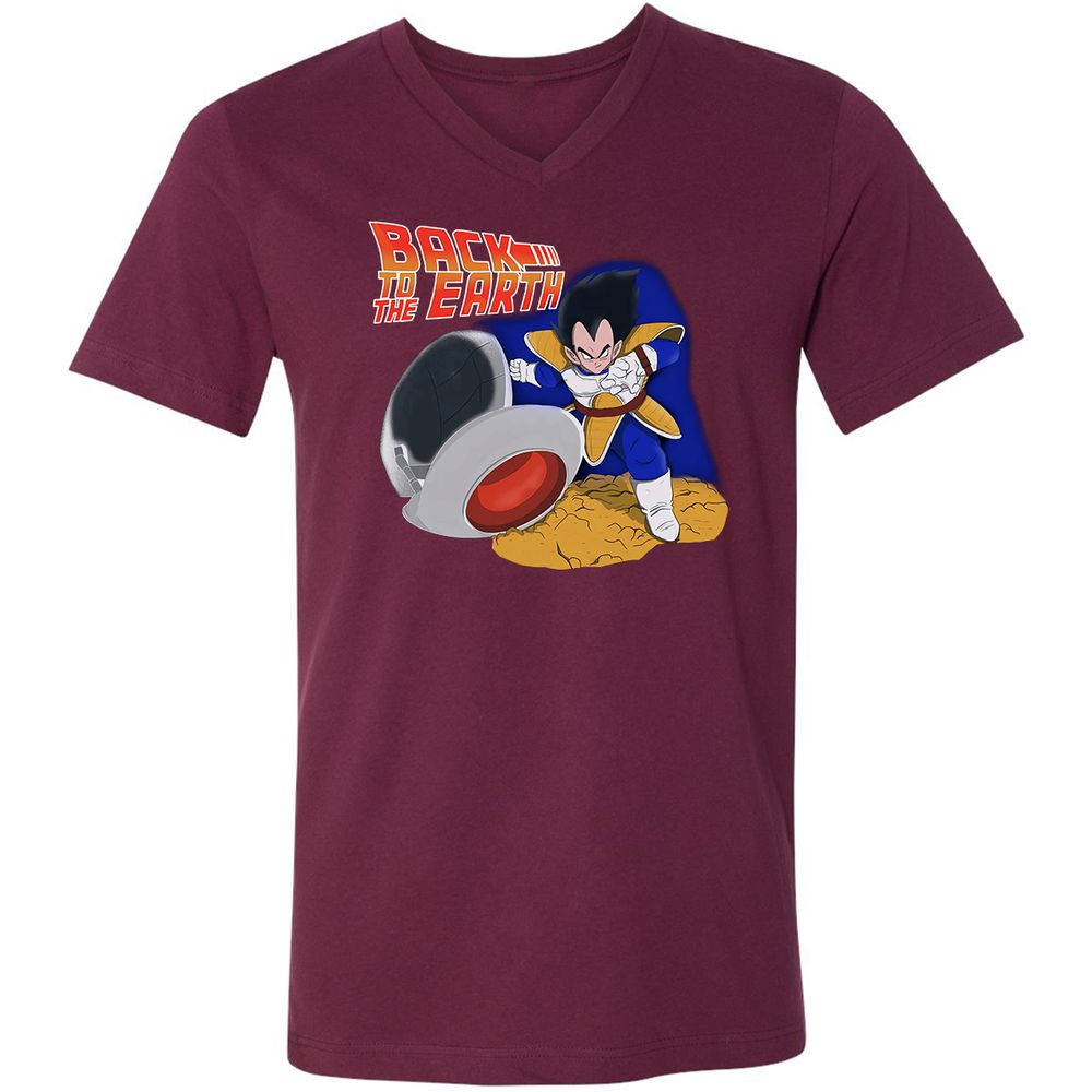 Unisex V-Neck T-Shirt - 289FLMDM - Maroon - 6