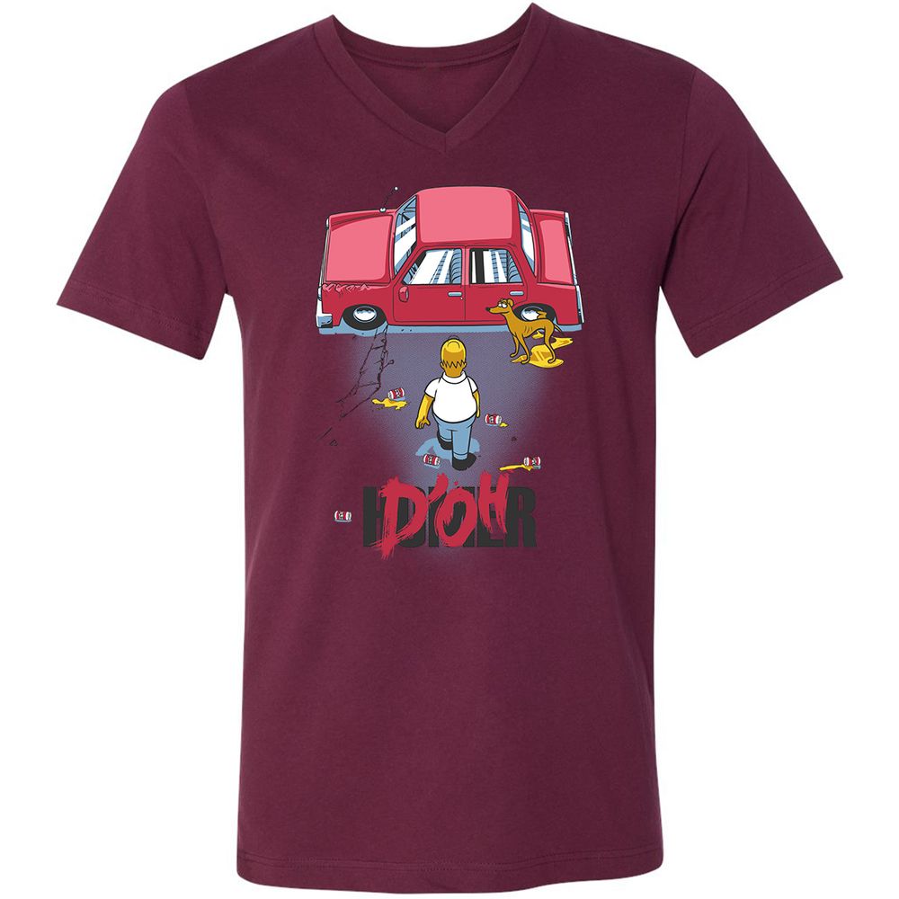 Unisex V-Neck T-Shirt - VMGCRH7V - Maroon - 6