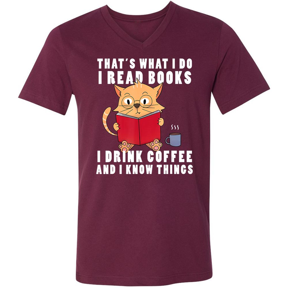 Unisex V-Neck T-Shirt - R2HNWBZJ - Maroon - 6