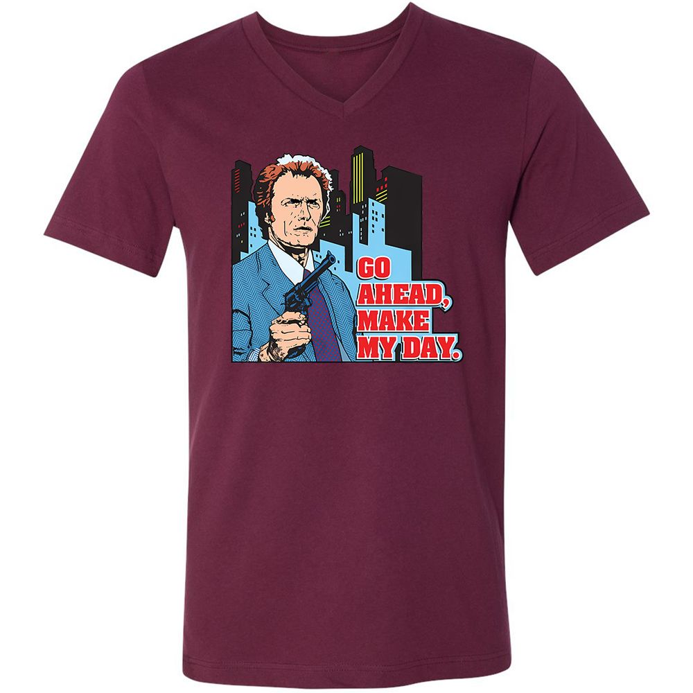 Unisex V-Neck T-Shirt - 8HYCGDWJ - Maroon - 6