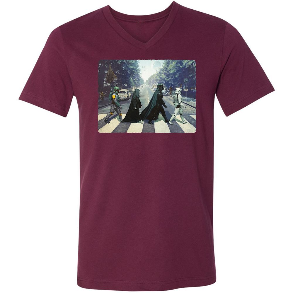 Unisex V-Neck T-Shirt - KT87ND3C - Maroon - 6