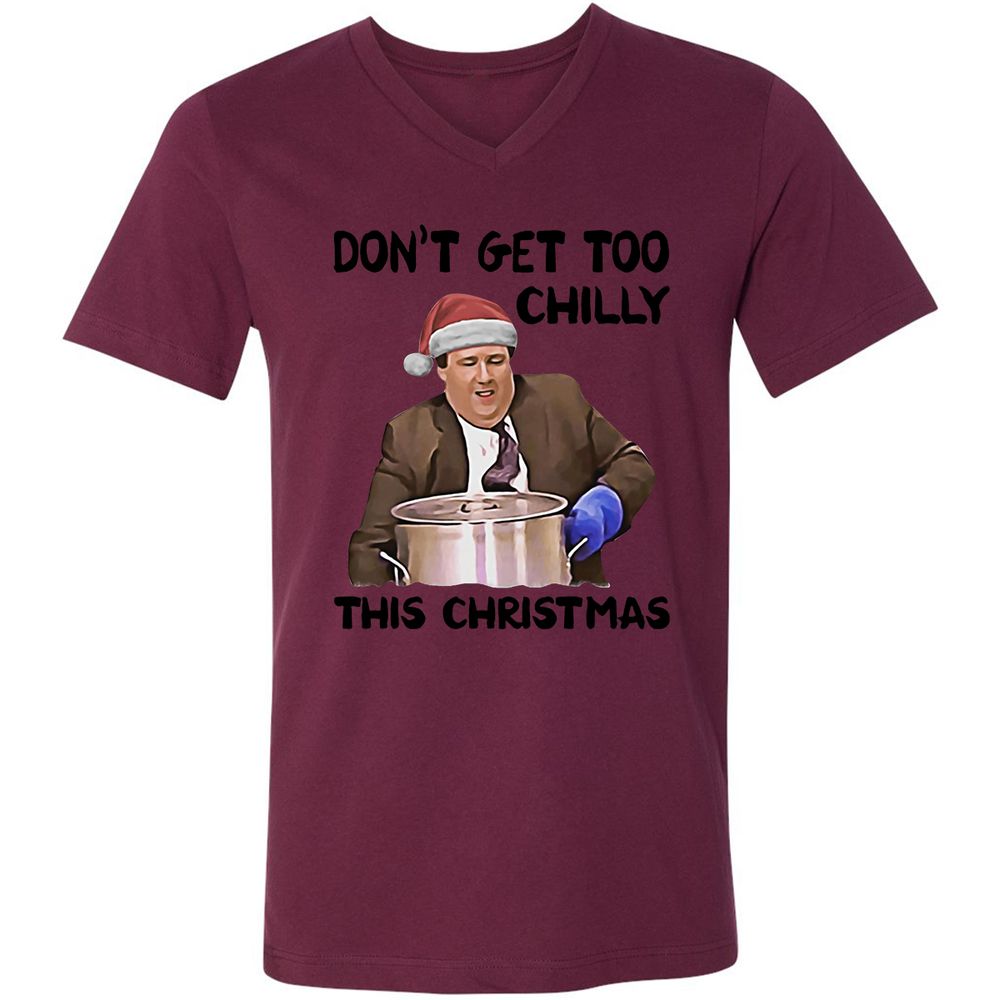 Unisex V-Neck T-Shirt - LZ3EBKAA - Maroon - 6