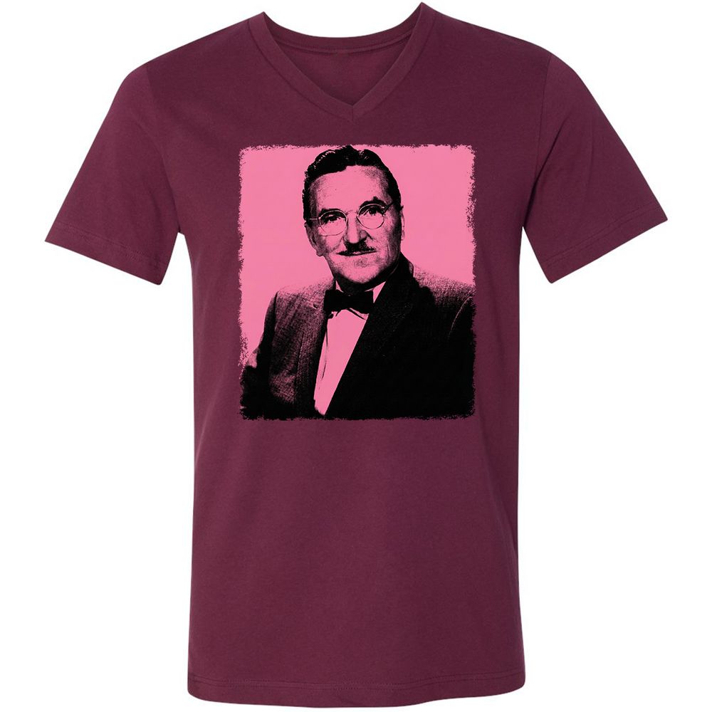 Unisex V-Neck T-Shirt - GUVVTRJ3 - Maroon - 6