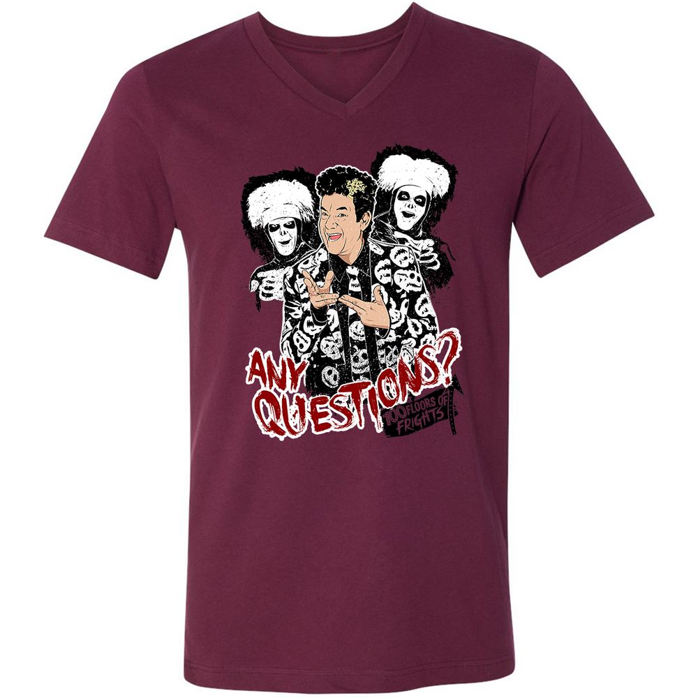 Unisex V-Neck T-Shirt - 64XGU8EA - Maroon - 6