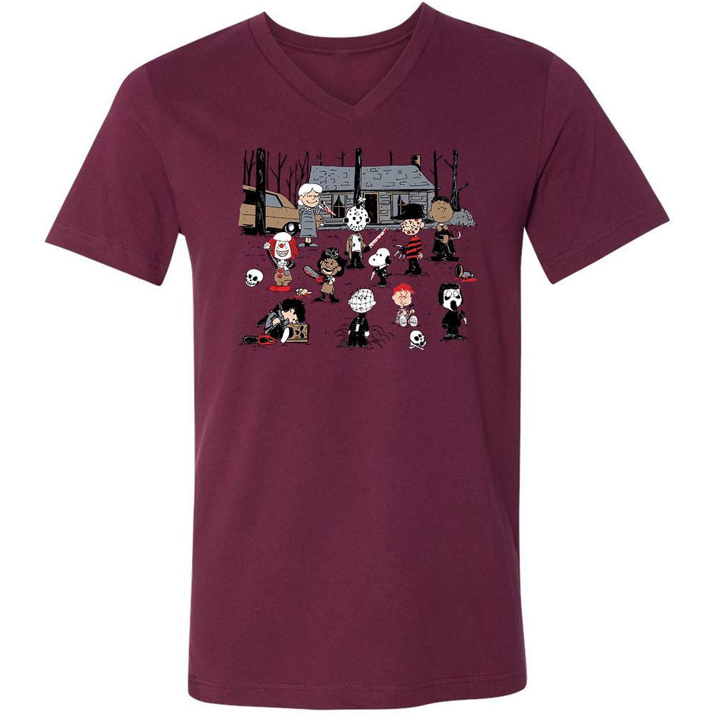 Unisex V-Neck T-Shirt - GV7X5B4P - Maroon - 6