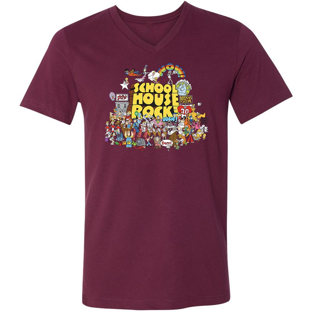 Unisex V-Neck T-Shirt - 9JCS4MXS - Maroon - 6