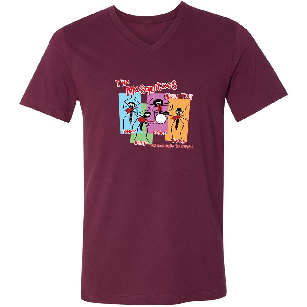Unisex V-Neck T-Shirt - 3BVY6MVV - Maroon - 6