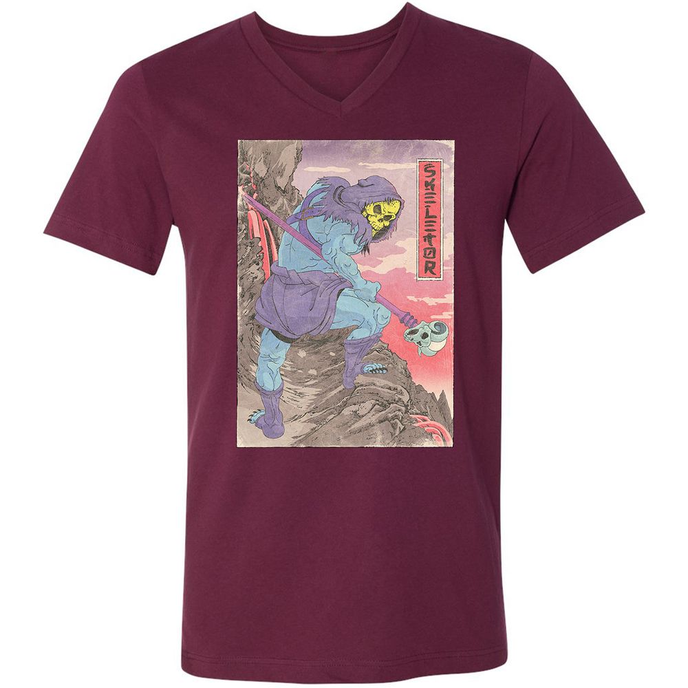 Unisex V-Neck T-Shirt - QTQ6VNSB - Maroon - 6