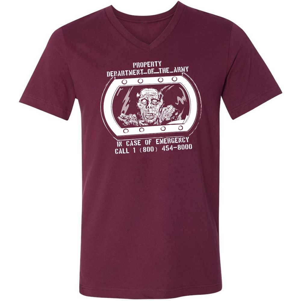 Unisex V-Neck T-Shirt - MVMGQCXR - Maroon - 6