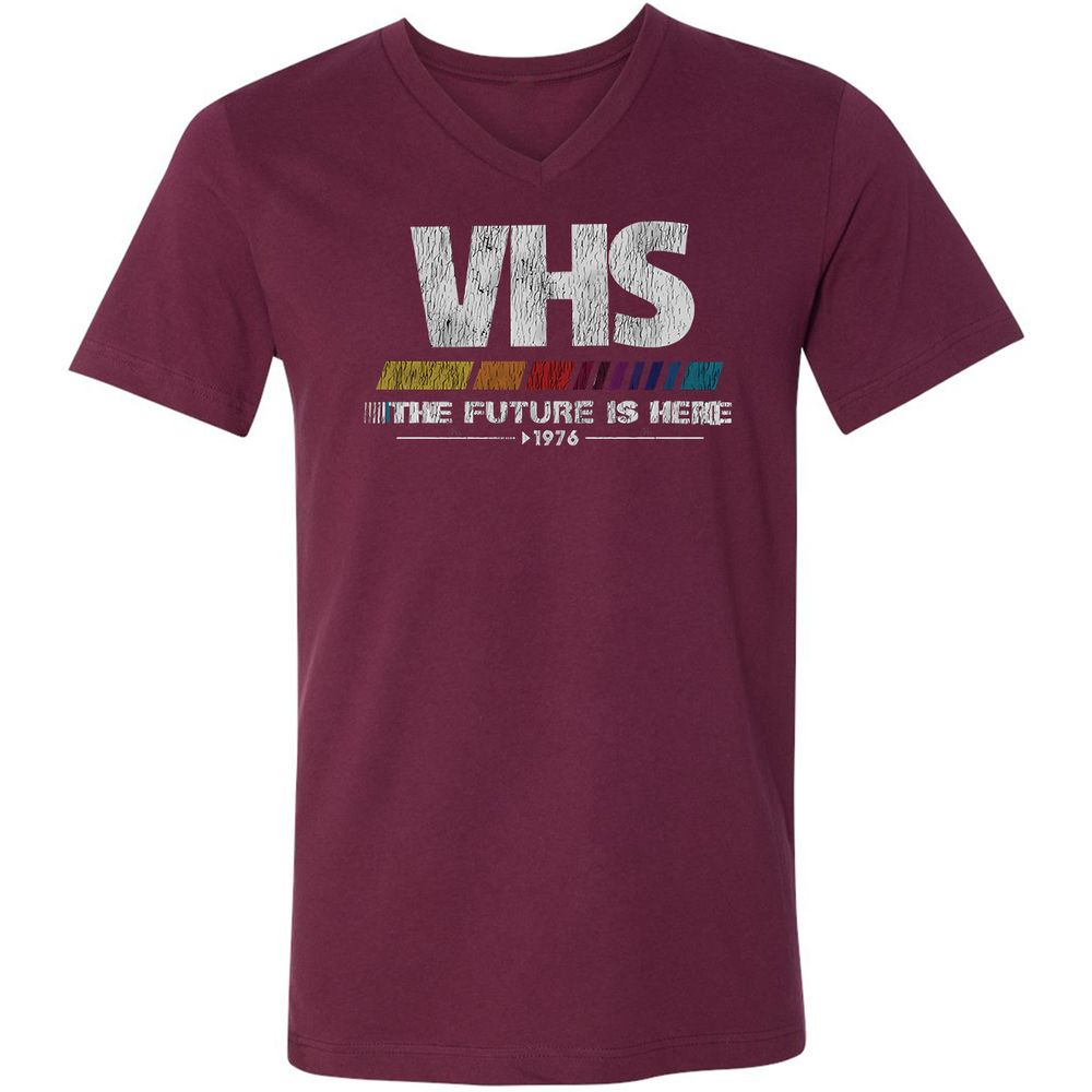 Unisex V-Neck T-Shirt - ZHBZ17W9 - Maroon - 6