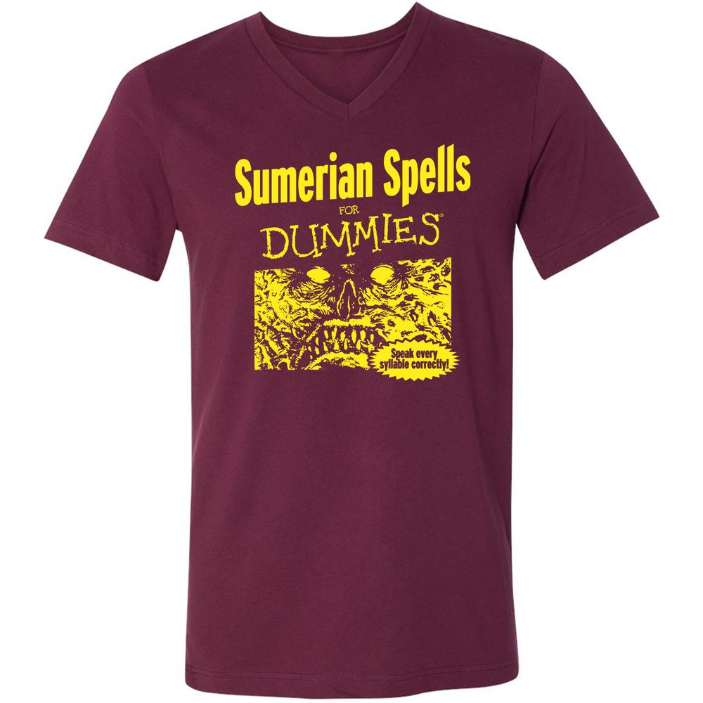 Unisex V-Neck T-Shirt - HQ4F99BC - Maroon - 6