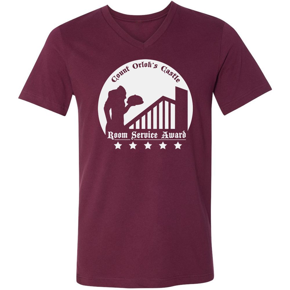 Unisex V-Neck T-Shirt - 5FQ182DM - Maroon - 6