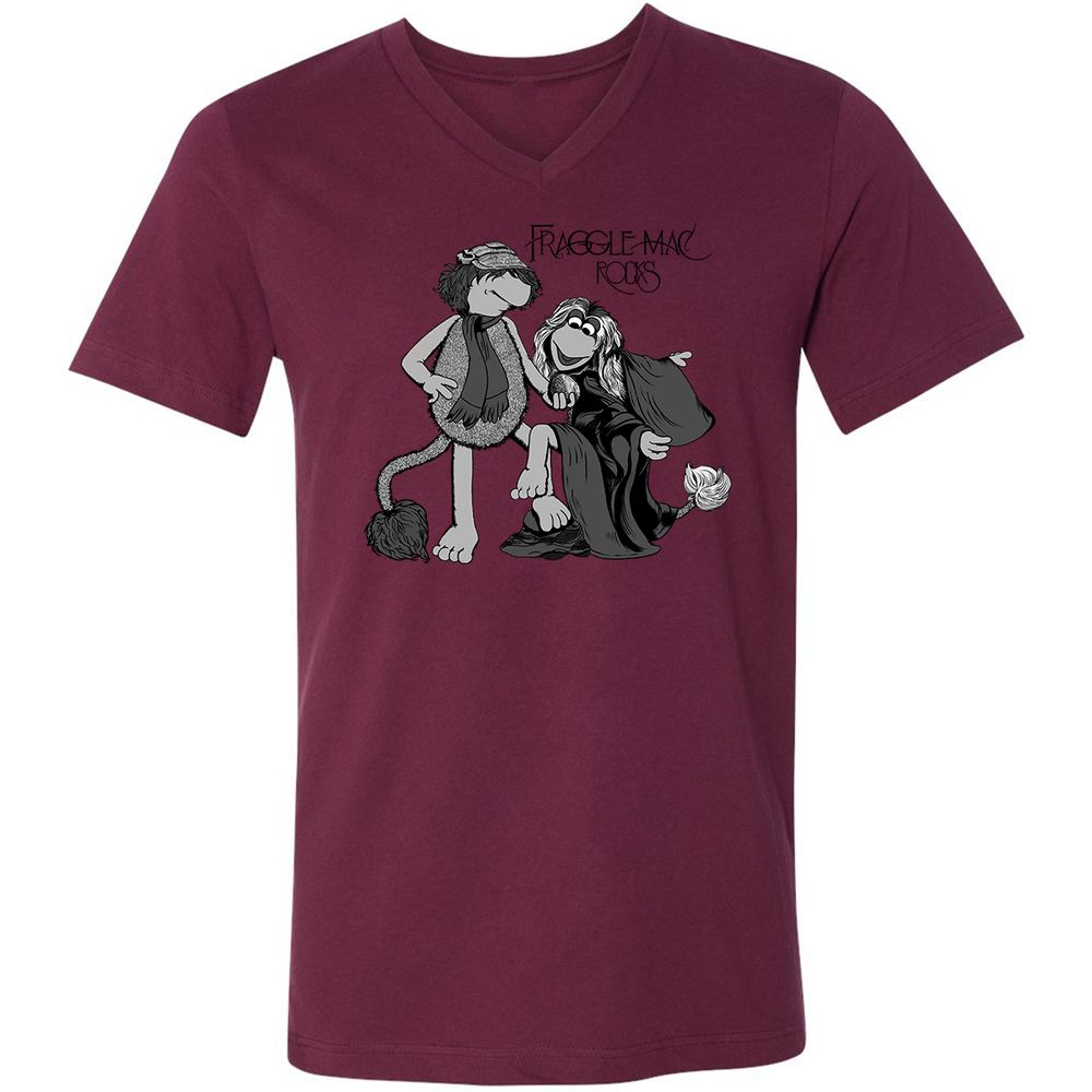 Unisex V-Neck T-Shirt - TBAC4MLE - Maroon - 6