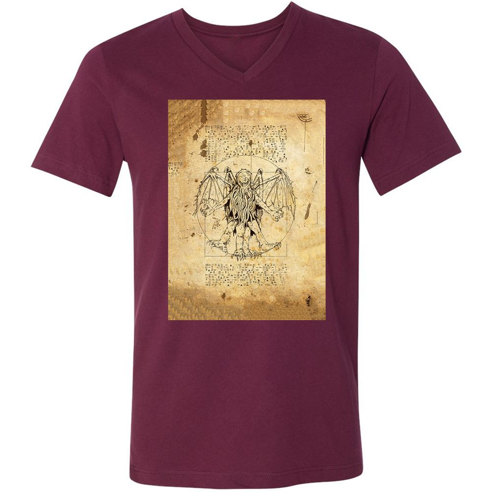Unisex V-Neck T-Shirt - CUMB8MBL - Maroon - 6