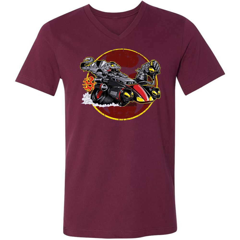 Unisex V-Neck T-Shirt - ZKXBAV21 - Maroon - 6
