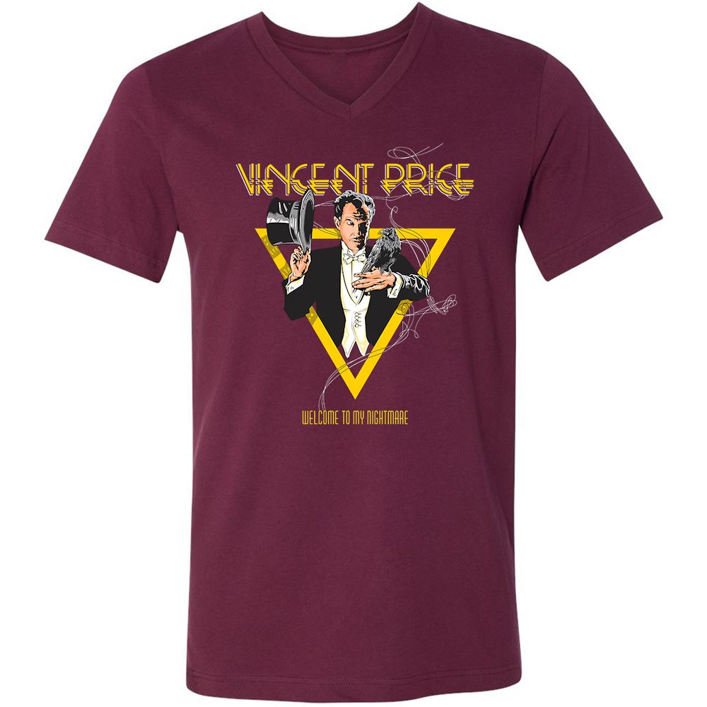 Unisex V-Neck T-Shirt - K8RSXQXG - Maroon - 6