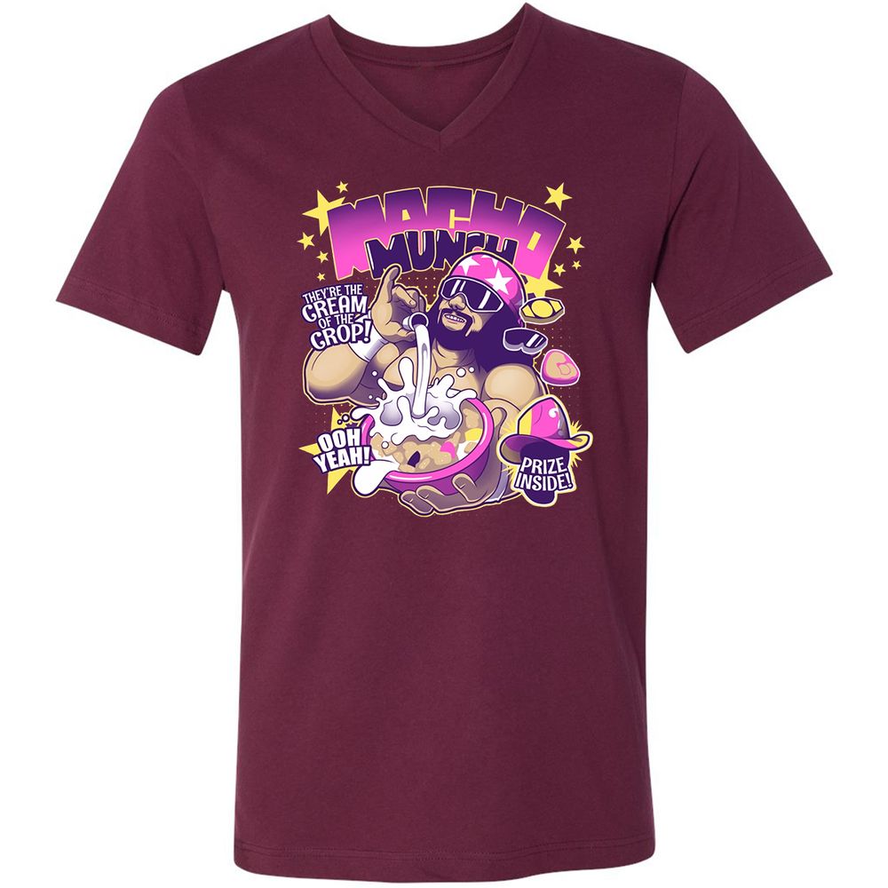 Unisex V-Neck T-Shirt - QRV9Y862 - Maroon - 6