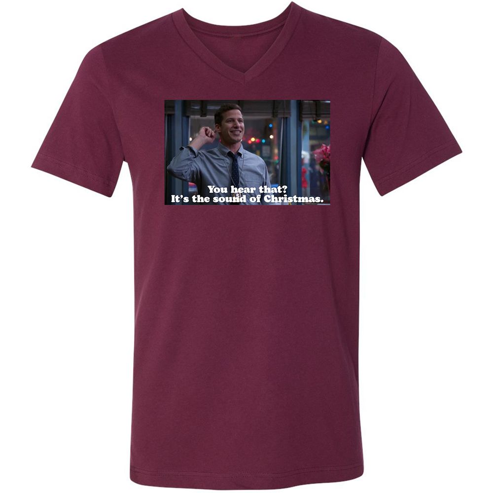 Unisex V-Neck T-Shirt - F5A8WEVX - Maroon - 6