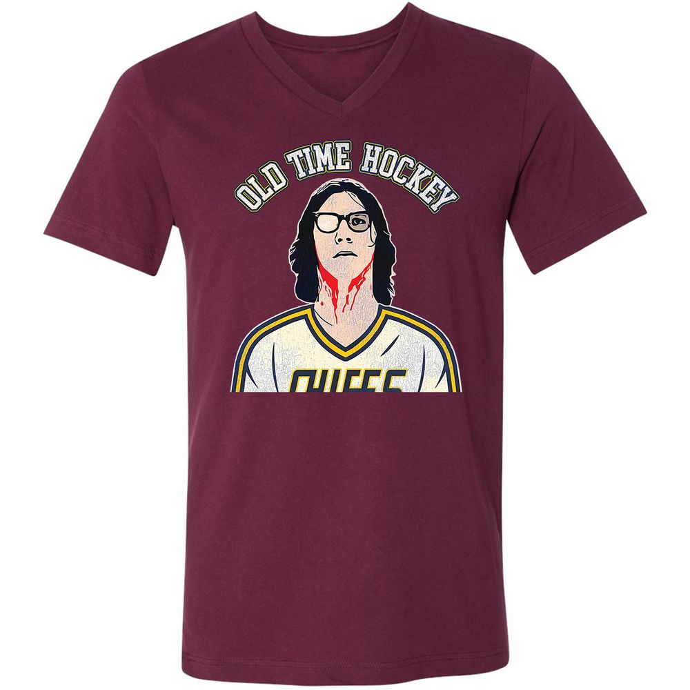 Unisex V-Neck T-Shirt - Y2W9GMUV - Maroon - 6