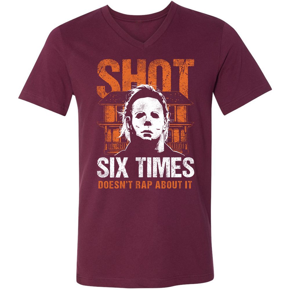 Unisex V-Neck T-Shirt - Y3UJ7AVT - Maroon - 6