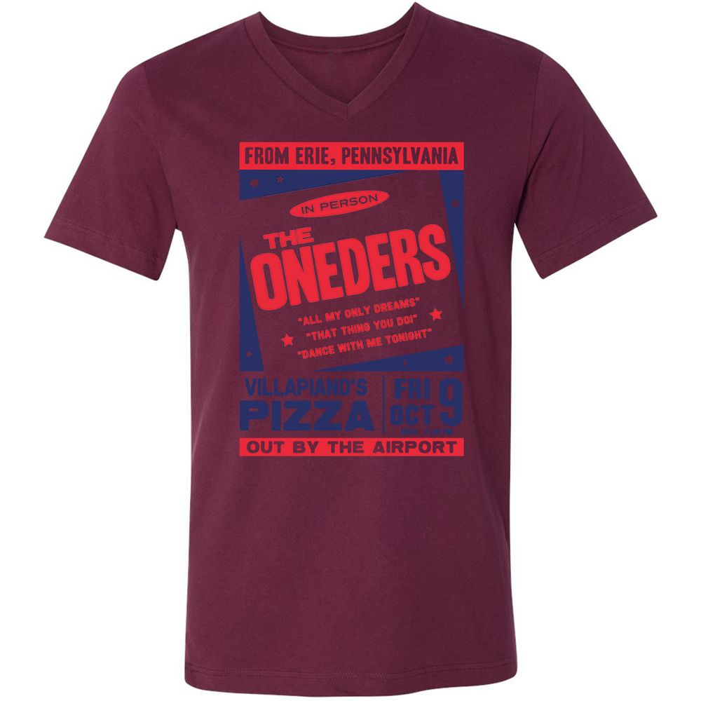Unisex V-Neck T-Shirt - AXSZ55KM - Maroon - 6