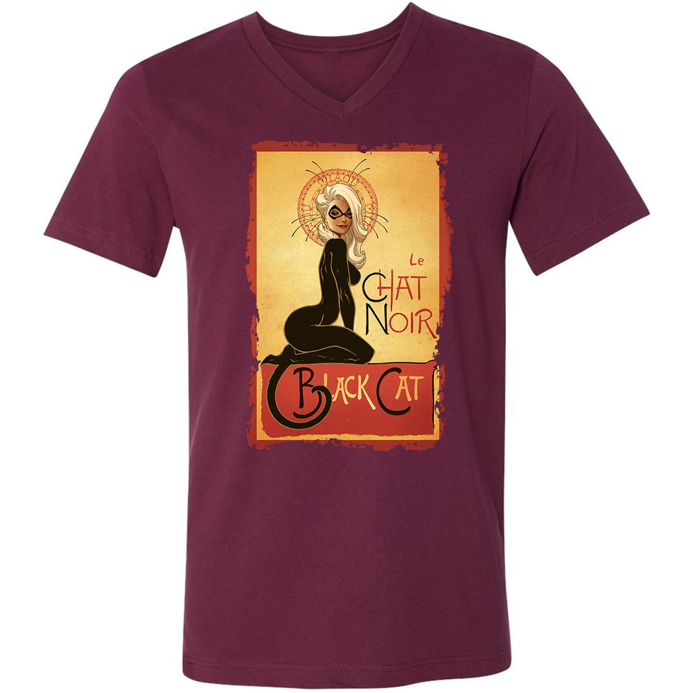 Unisex V-Neck T-Shirt - NPJT5W6F - Maroon - 6