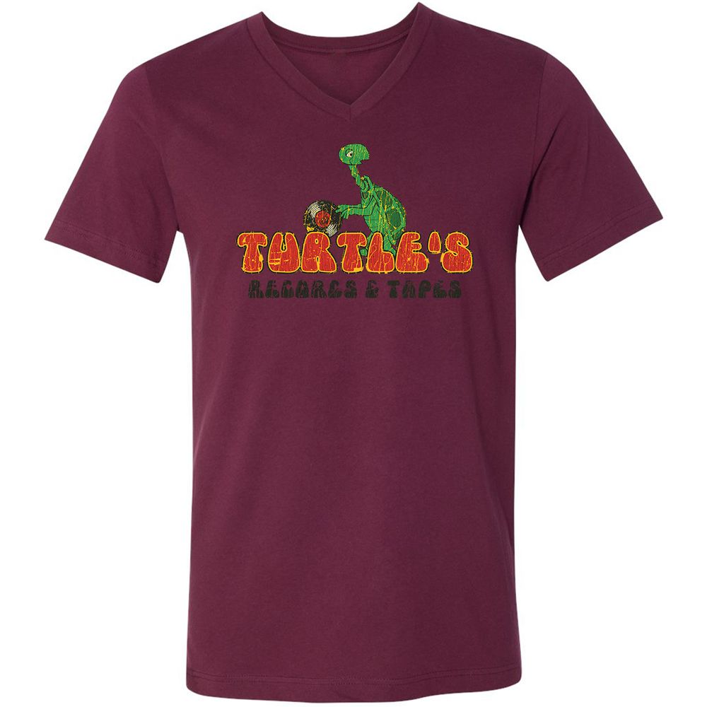 Unisex V-Neck T-Shirt - R58Q5DF1 - Maroon - 6