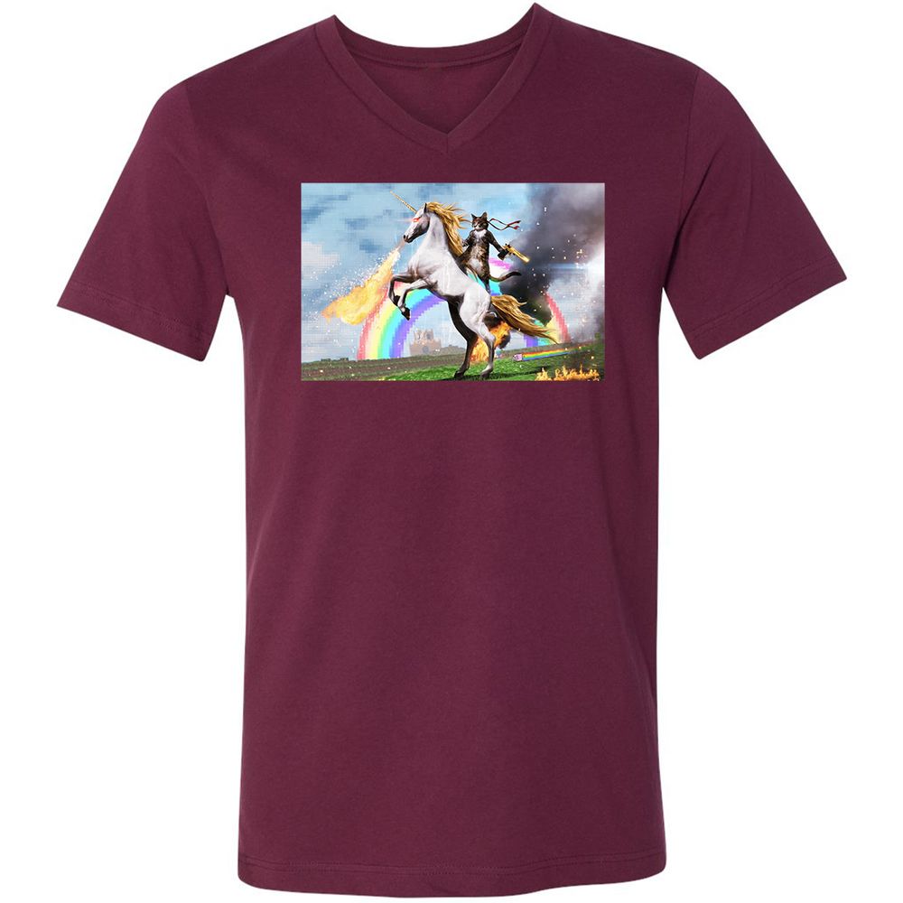 Unisex V-Neck T-Shirt - 2BRTMCS6 - Maroon - 6