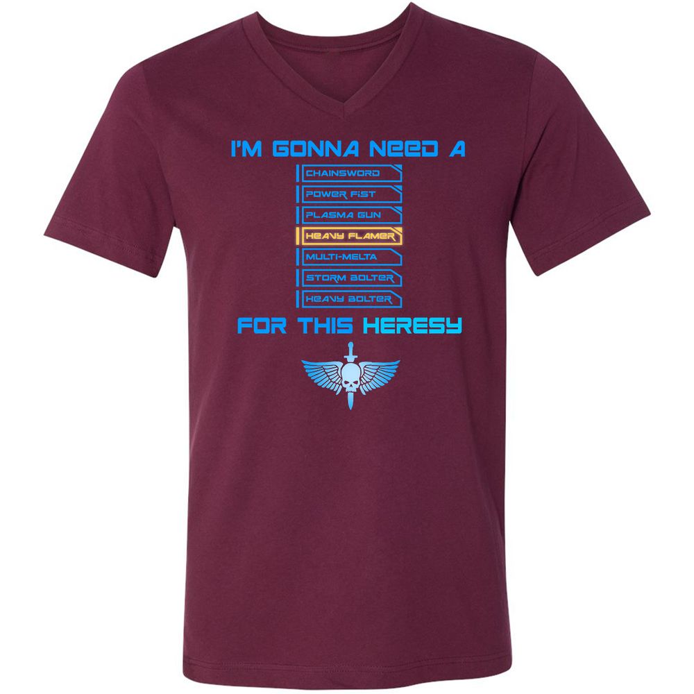 Unisex V-Neck T-Shirt - BLZQ53P1 - Maroon - 6