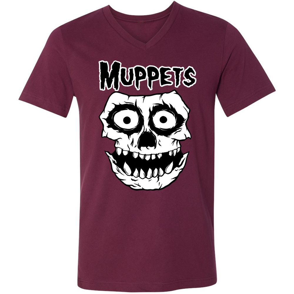 Unisex V-Neck T-Shirt - DCQUZY1C - Maroon - 6