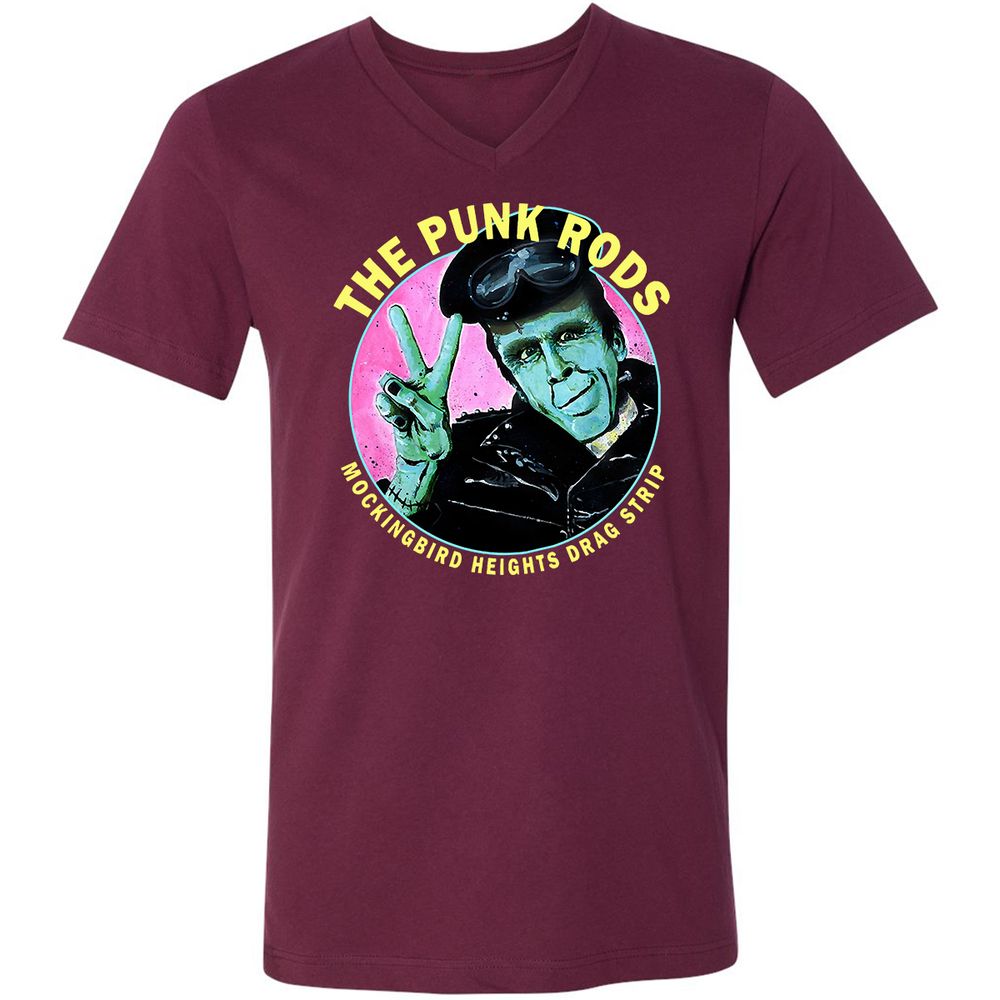 Unisex V-Neck T-Shirt - Y84JA9WL - Maroon - 6