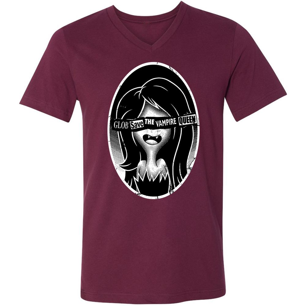 Unisex V-Neck T-Shirt - XGQY5MLQ - Maroon - 6