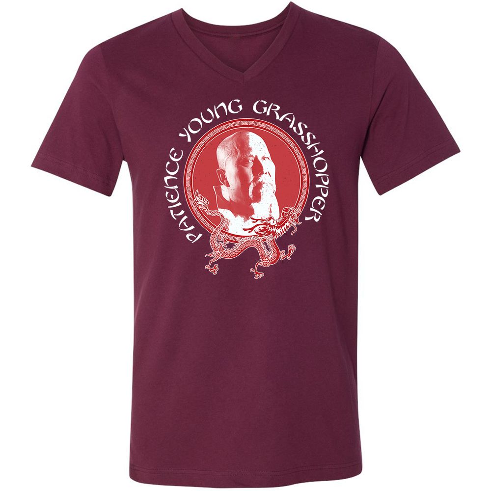 Unisex V-Neck T-Shirt - B97P5EHN - Maroon - 6