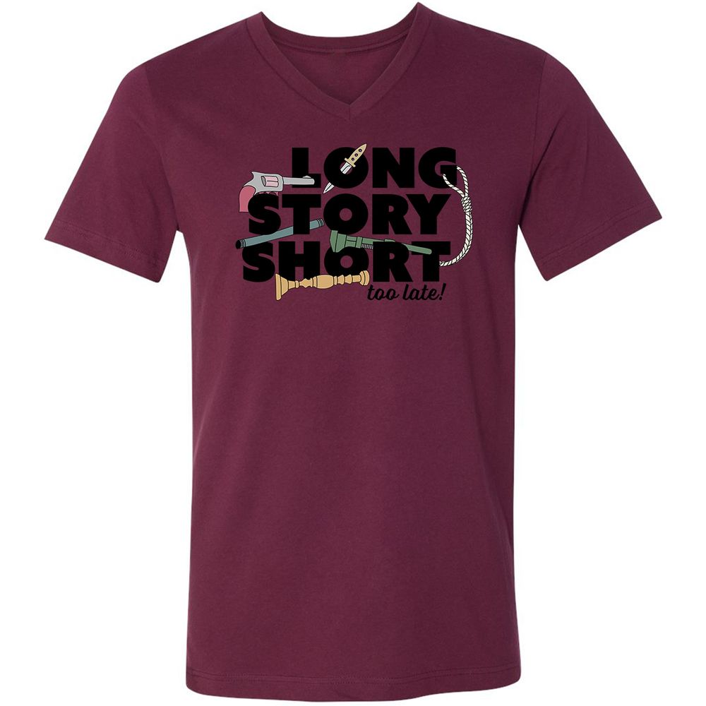 Unisex V-Neck T-Shirt - 11D8ZMA8 - Maroon - 6