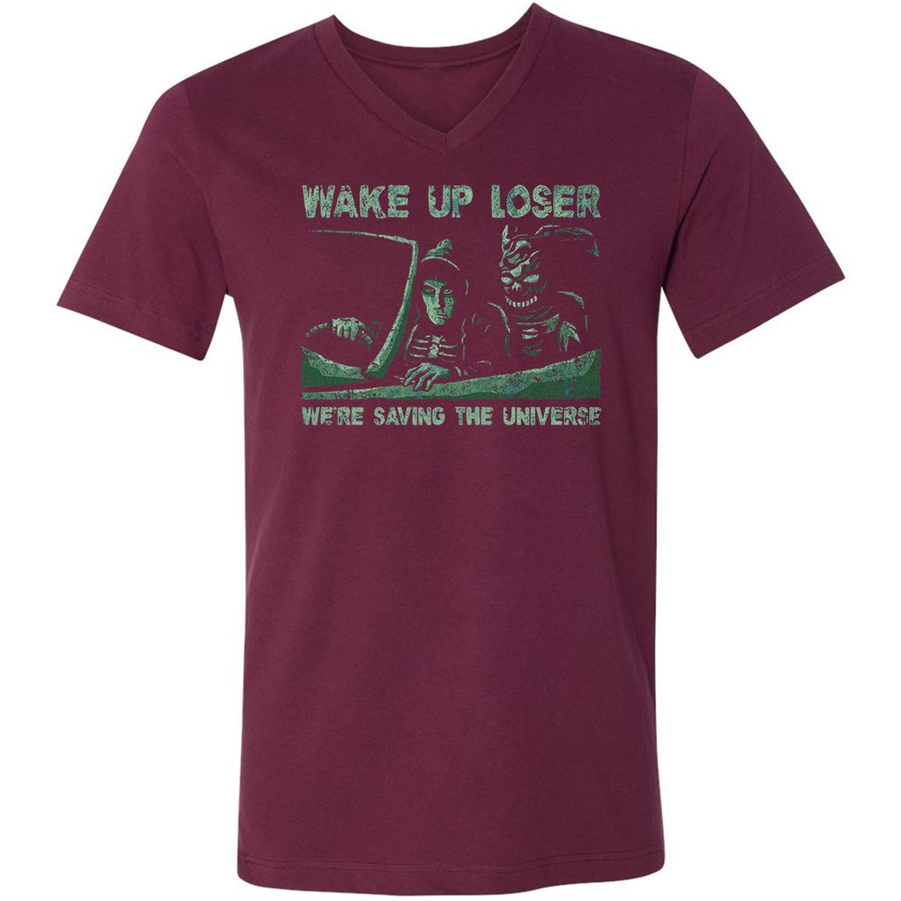 Unisex V-Neck T-Shirt - BUMP5UDE - Maroon - 6