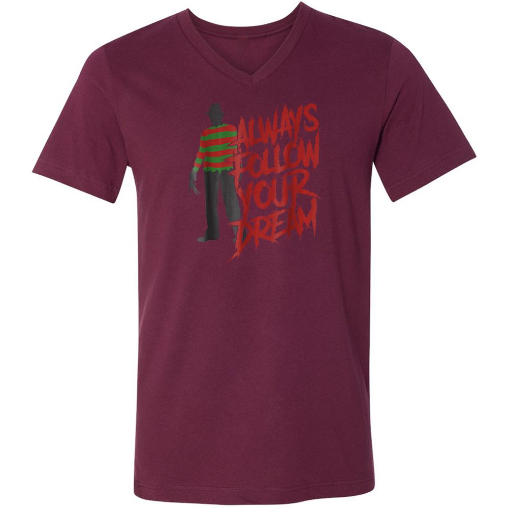 Unisex V-Neck T-Shirt - GDYDKJDM - Maroon - 6