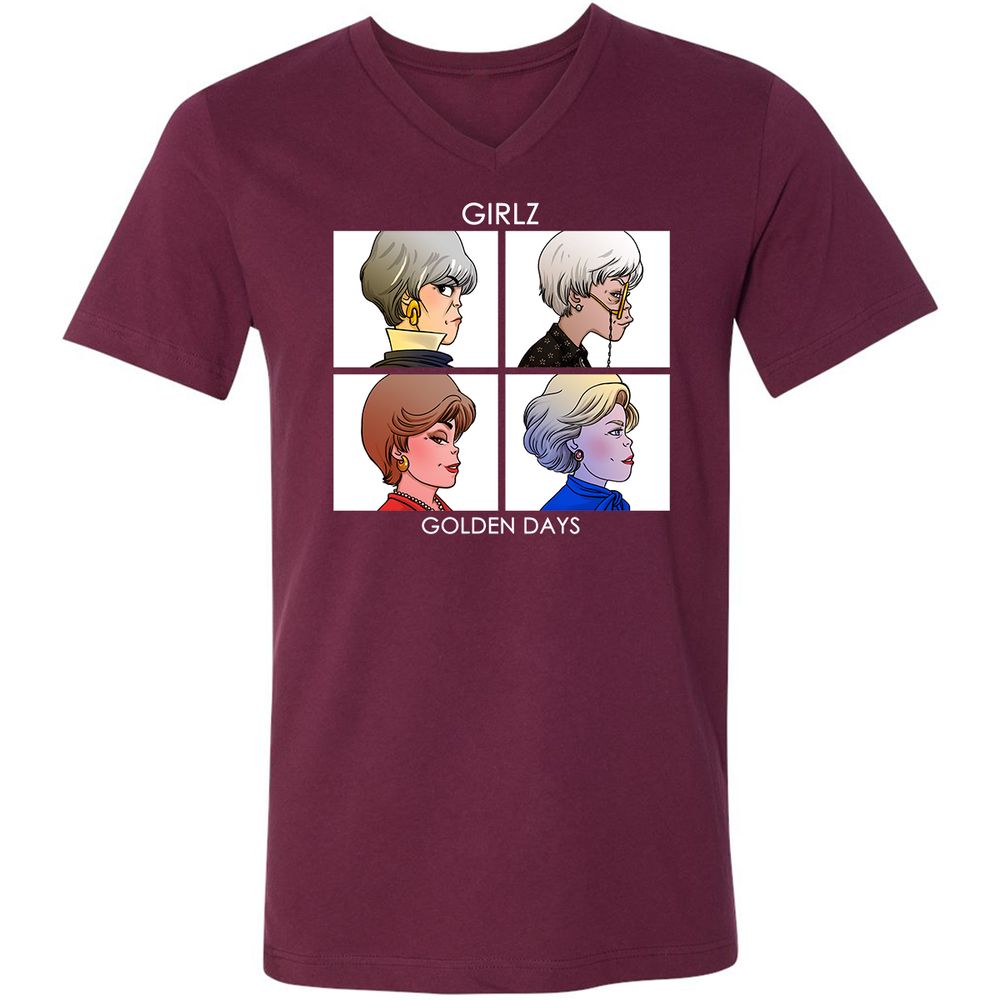 Unisex V-Neck T-Shirt - EMEHLG3C - Maroon - 6
