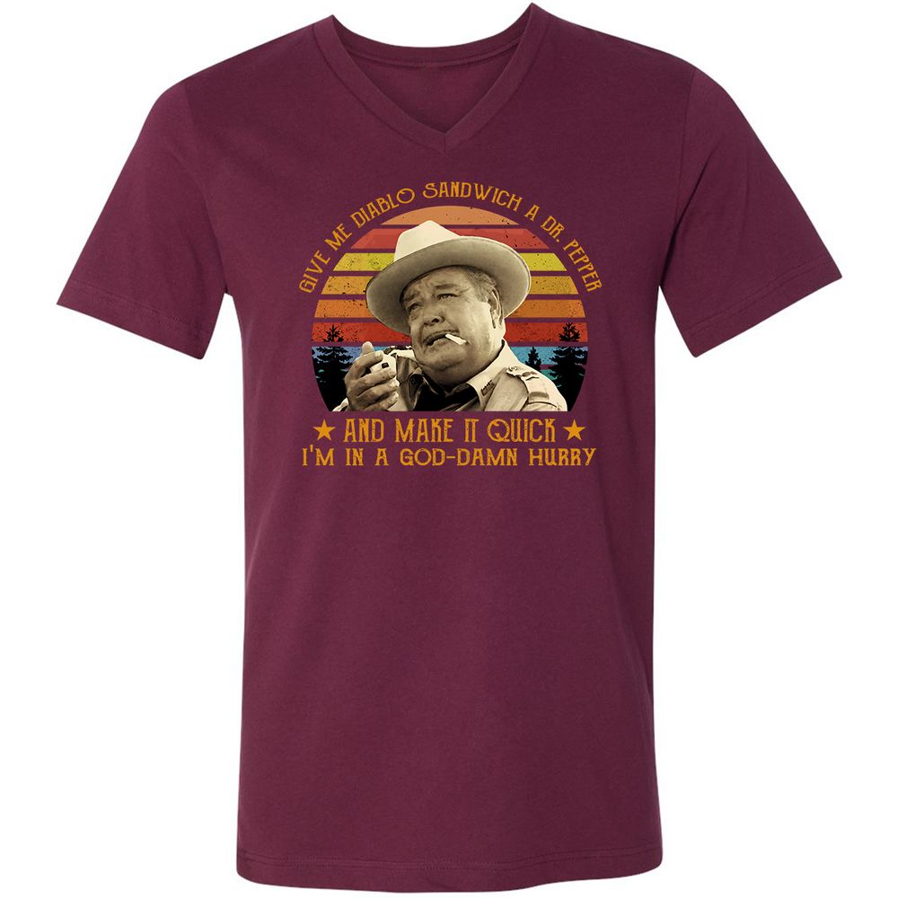 Unisex V-Neck T-Shirt - BC1VNWB1 - Maroon - 6