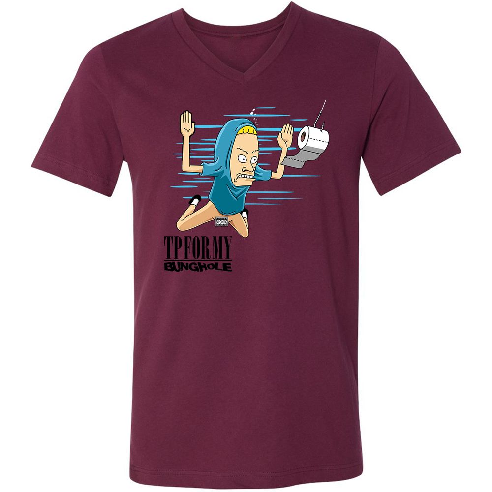 Unisex V-Neck T-Shirt - Q8L2NYLT - Maroon - 6