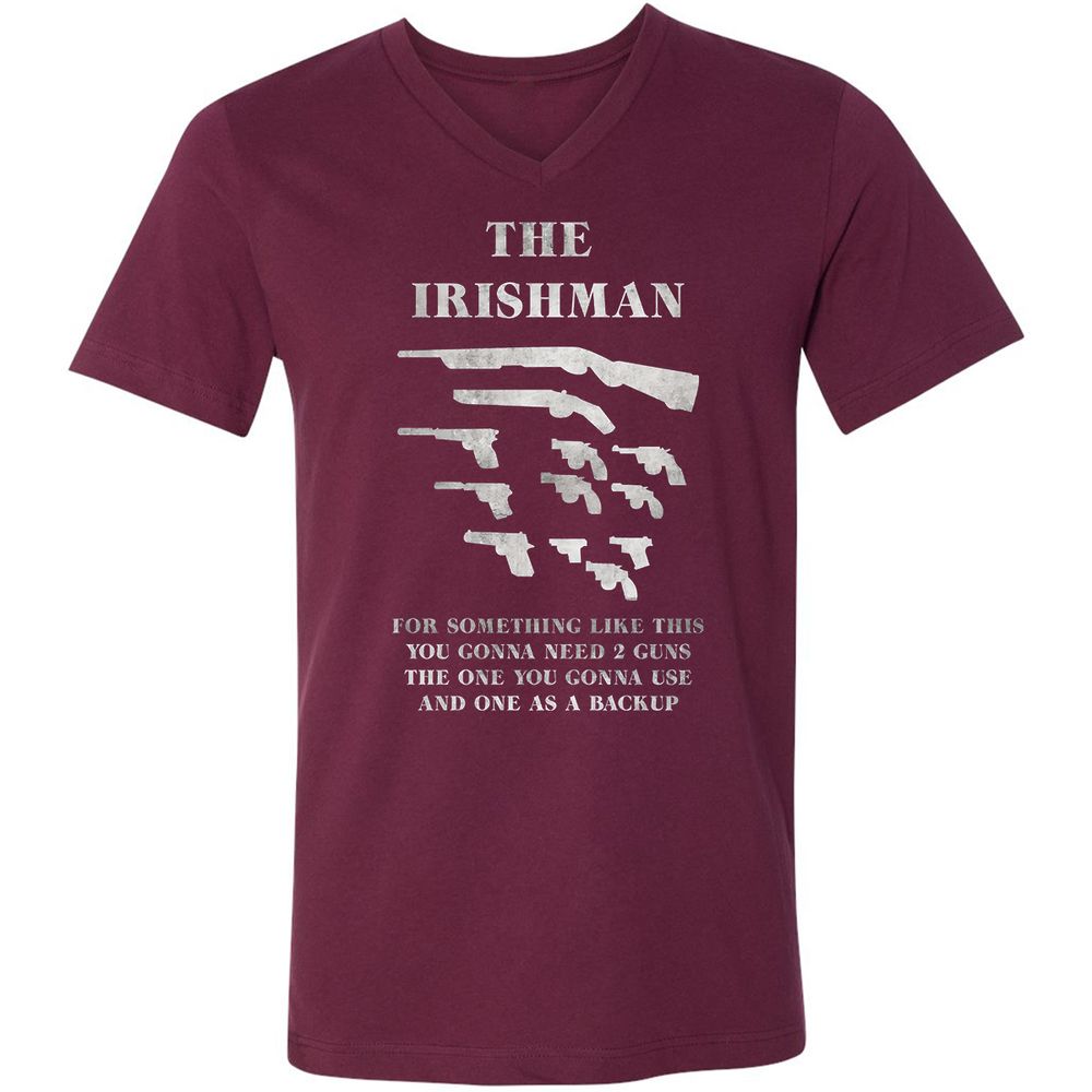 Unisex V-Neck T-Shirt - 3NSSRDYL - Maroon - 6