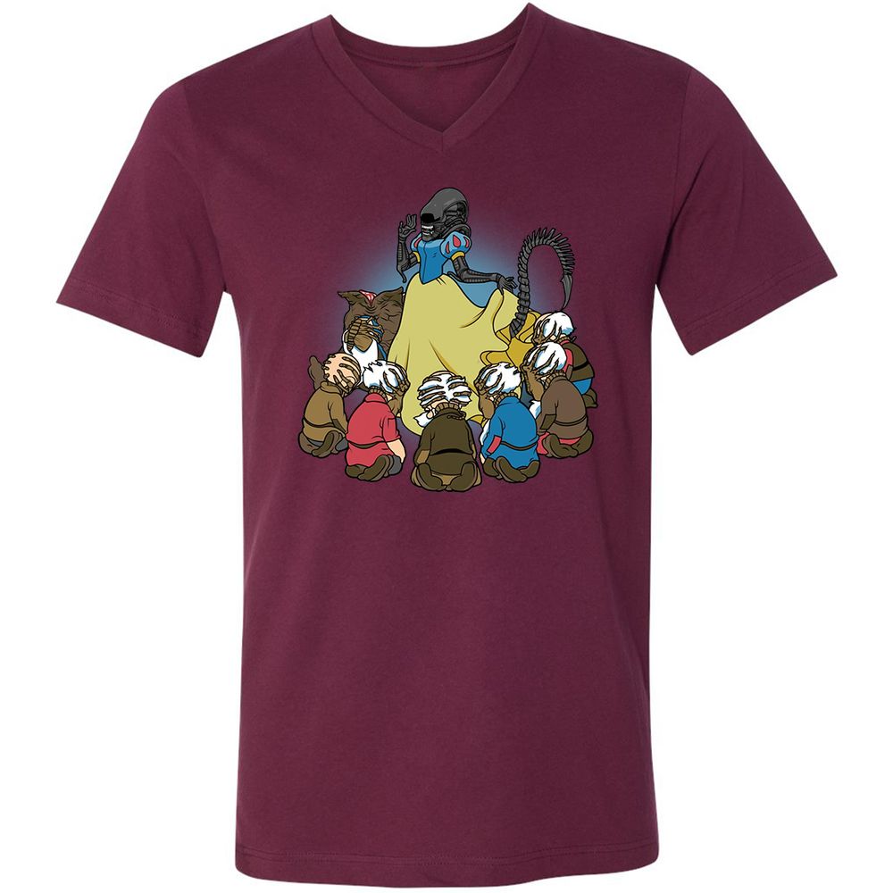 Unisex V-Neck T-Shirt - CFNFC2KX - Maroon - 6