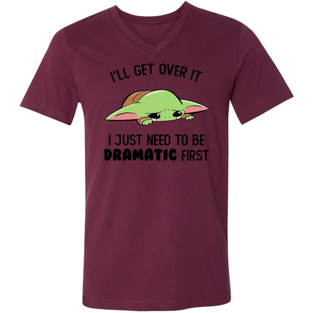 Unisex V-Neck T-Shirt - F3ZSKHFB - Maroon - 6