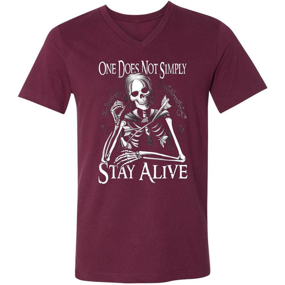 Unisex V-Neck T-Shirt - 1MJZKDXE - Maroon - 6