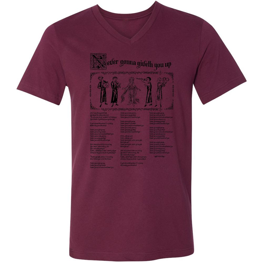 Unisex V-Neck T-Shirt - HXNCJ8WG - Maroon - 6