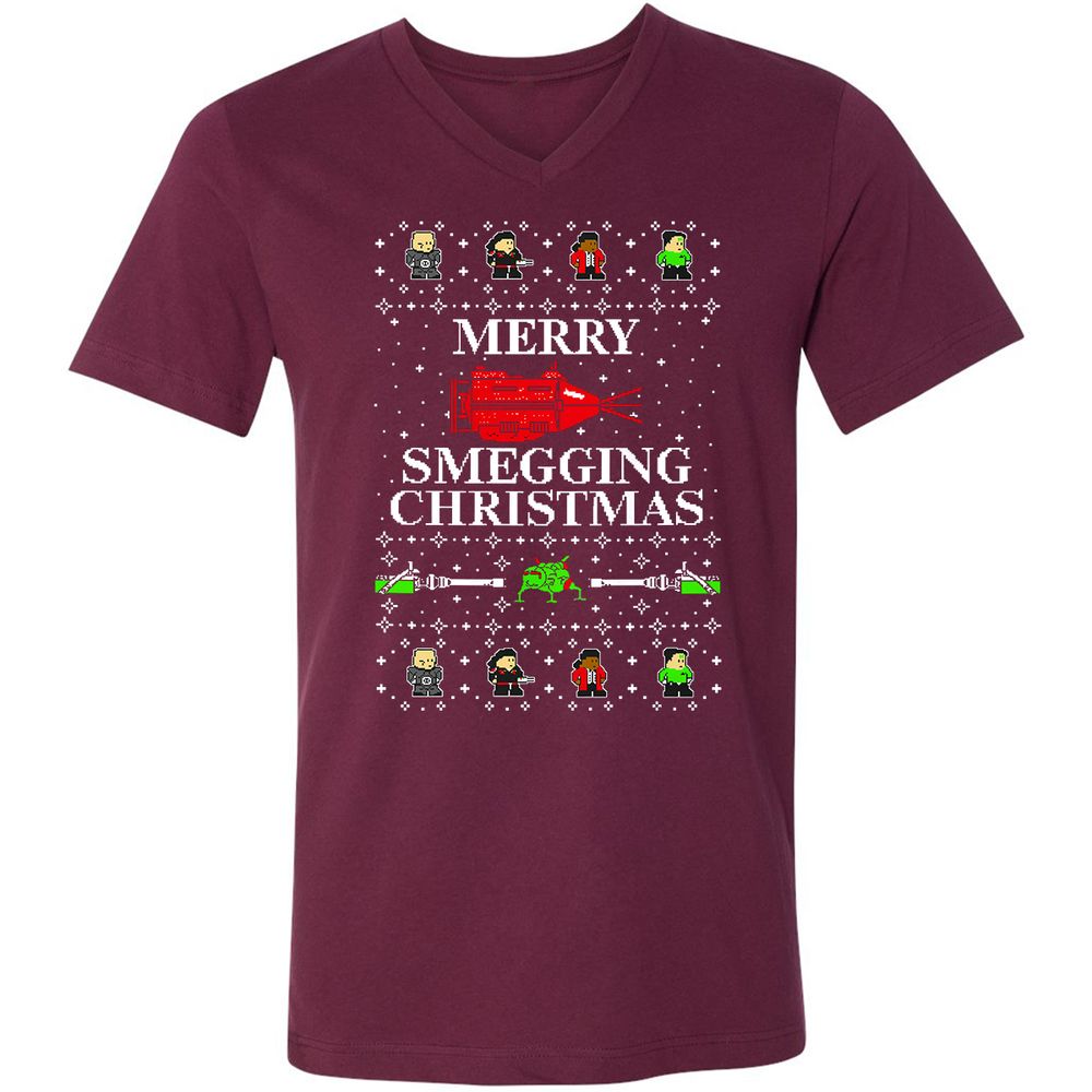 Unisex V-Neck T-Shirt - SM25S38G - Maroon - 6