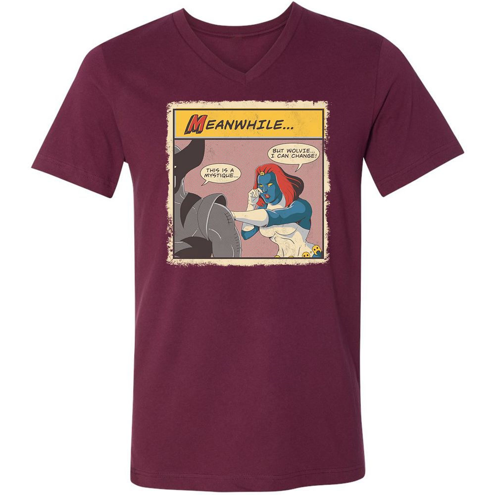 Unisex V-Neck T-Shirt - G4EKGYDR - Maroon - 6