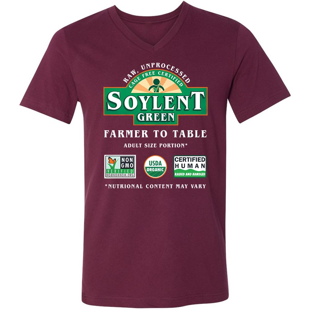 Unisex V-Neck T-Shirt - KNLLZQCZ - Maroon - 6